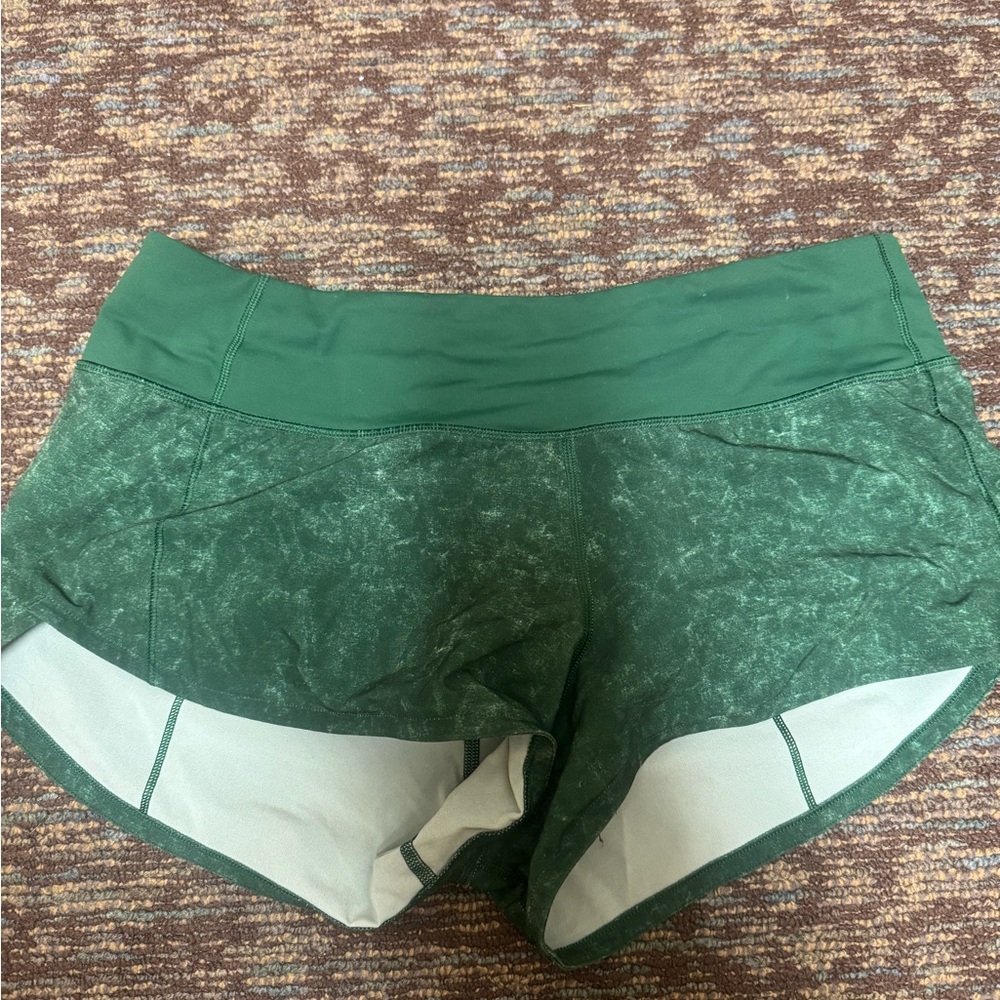 Lululemon Speed Up Lined Short 2.5" Gravel Dust Everglade Green Sz 14
